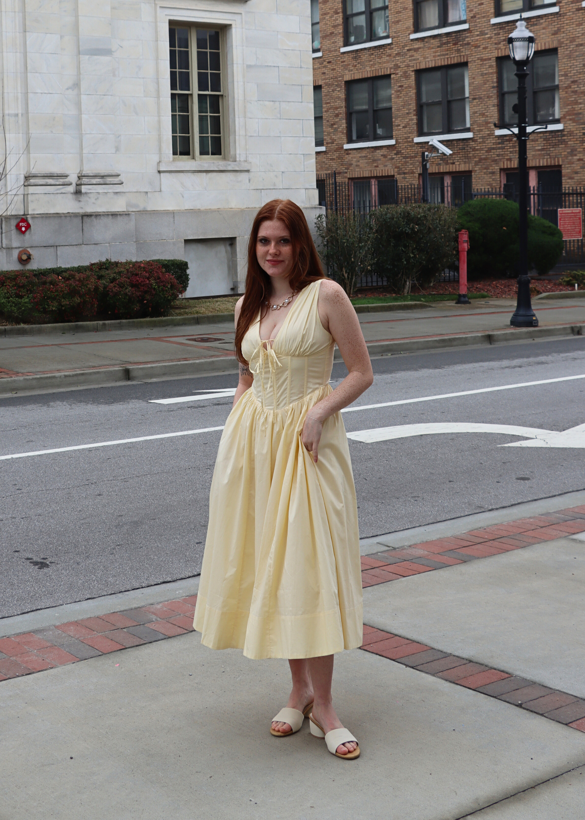 The Soleil Corset Midi Dress