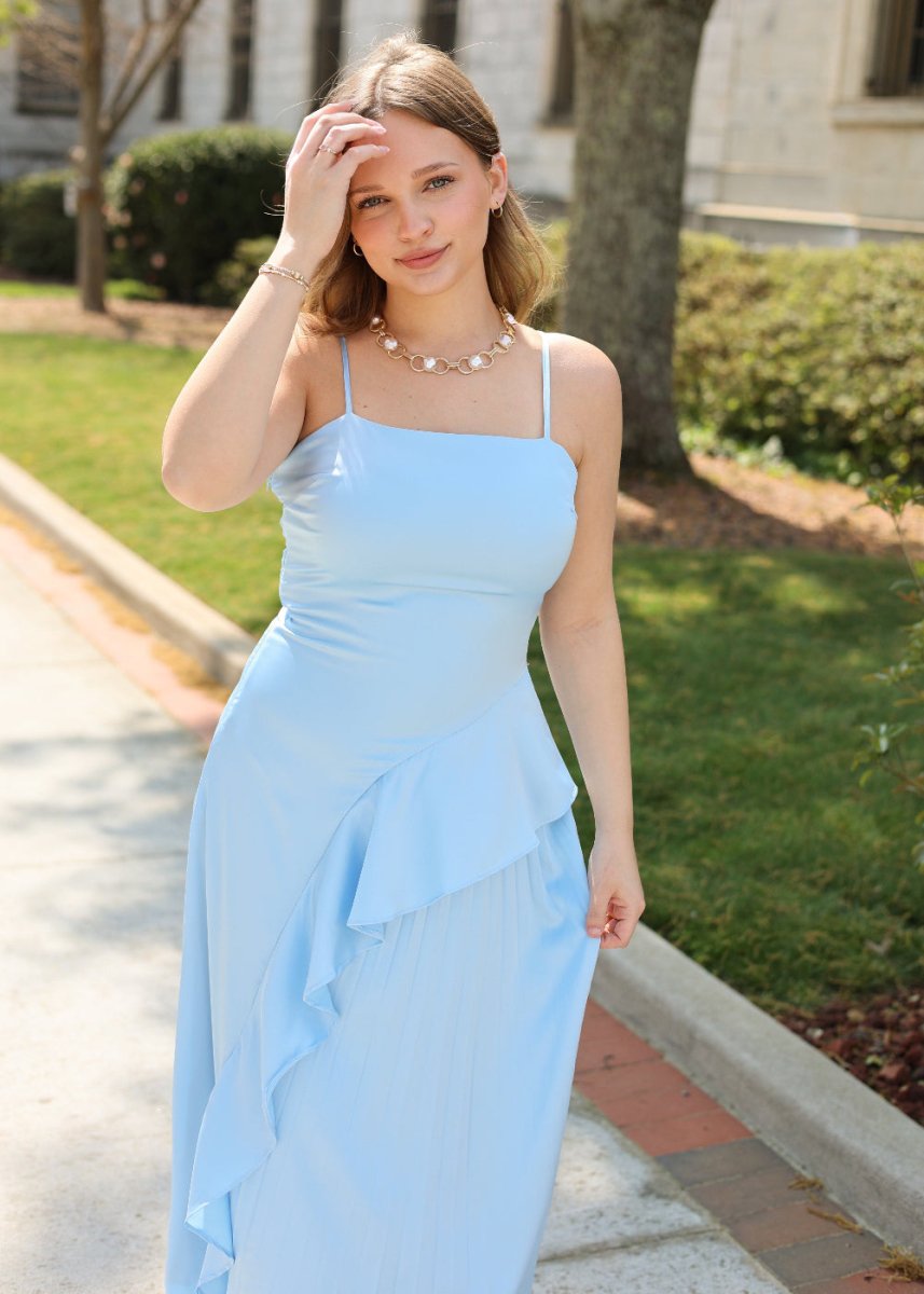 Something Blue Midi Dress - Baby Blue - MerciGrace BoutiqueDresses