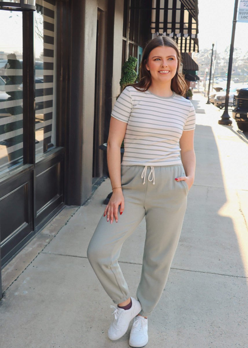 Stadium Jogger - Sage Green - MerciGrace BoutiqueSweatpants