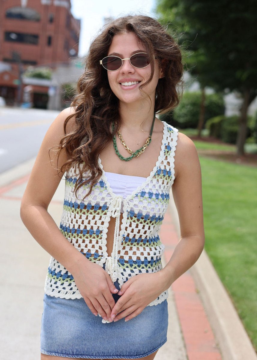 Stairsteps Crochet Vest - MerciGrace BoutiqueTop