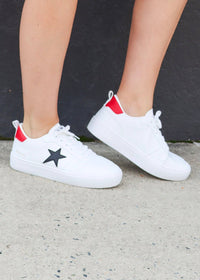 Star Sneakers - Black/Red/White - MerciGrace BoutiqueShoes