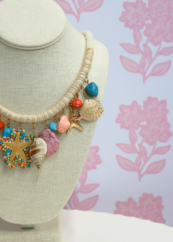 Starfish & Sealife Multi Charm Cord Necklace - Beige/Multi - MerciGrace BoutiqueNecklace
