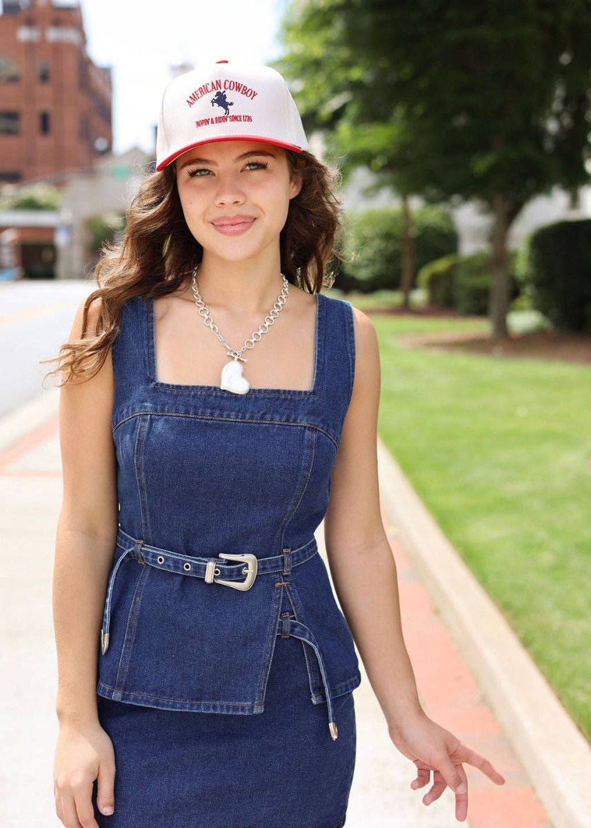 Stars Align Denim Top - Dark Wash