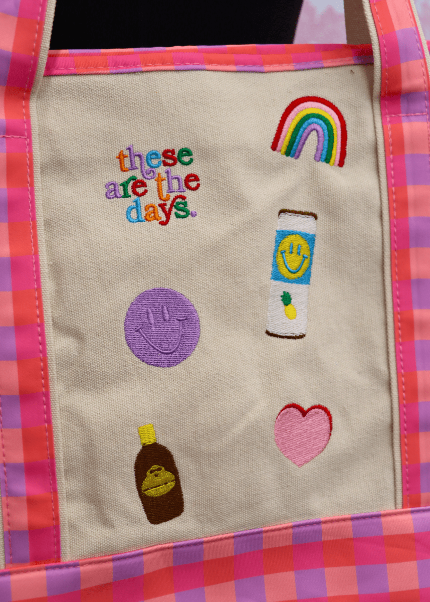 Summer Days Large Tote - Pink/Multi - MerciGrace BoutiqueTop