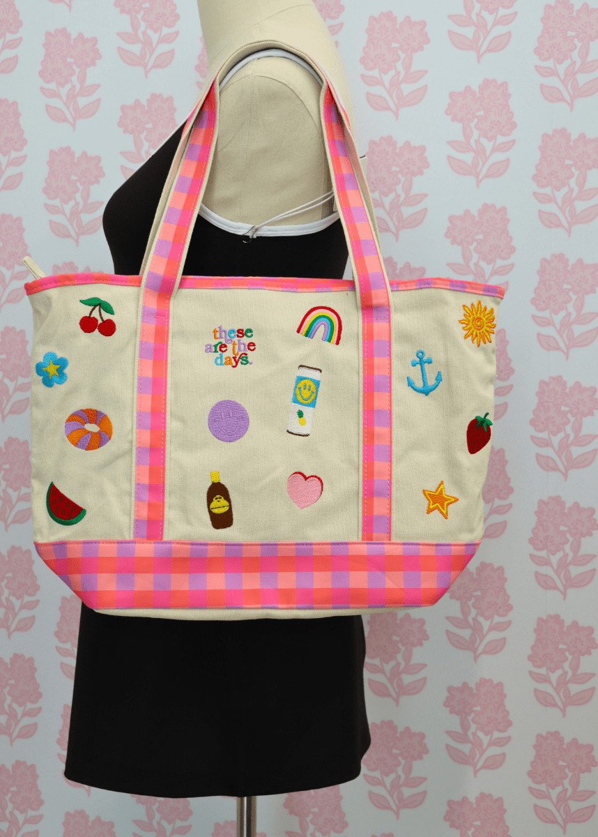 Summer Days Large Tote - Pink/Multi - MerciGrace BoutiqueTop