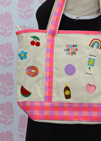 Summer Days Large Tote - Pink/Multi - MerciGrace BoutiqueTop