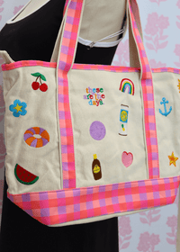 Summer Days Large Tote - Pink/Multi - MerciGrace BoutiqueTop
