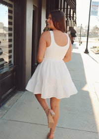 Sunset Dream Mini Dress - White - MerciGrace BoutiqueDress