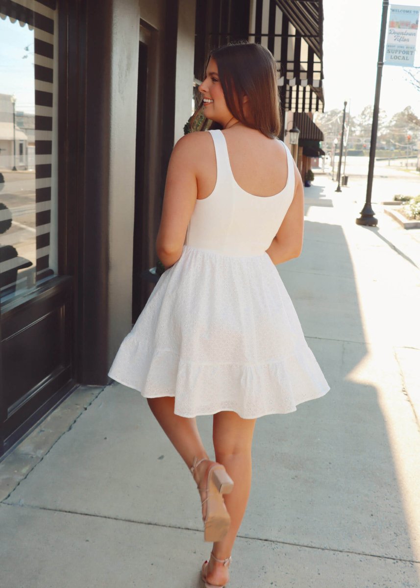 Sunset Dream Mini Dress - White - MerciGrace BoutiqueDress