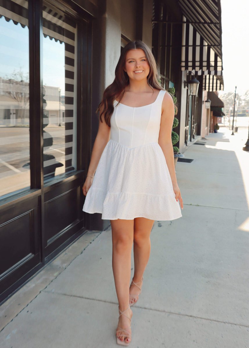 Sunset Dream Mini Dress - White - MerciGrace BoutiqueDress