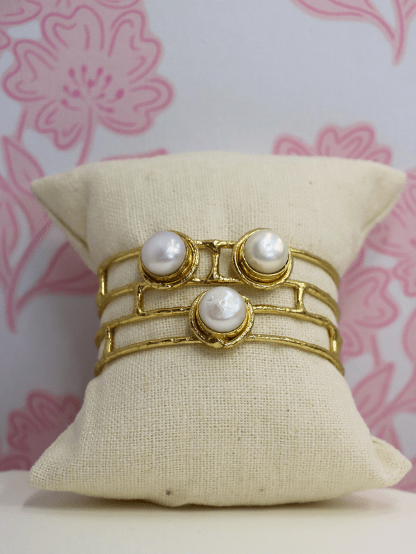Talia Pearl Cuff - Gold - MerciGrace BoutiqueBracelet
