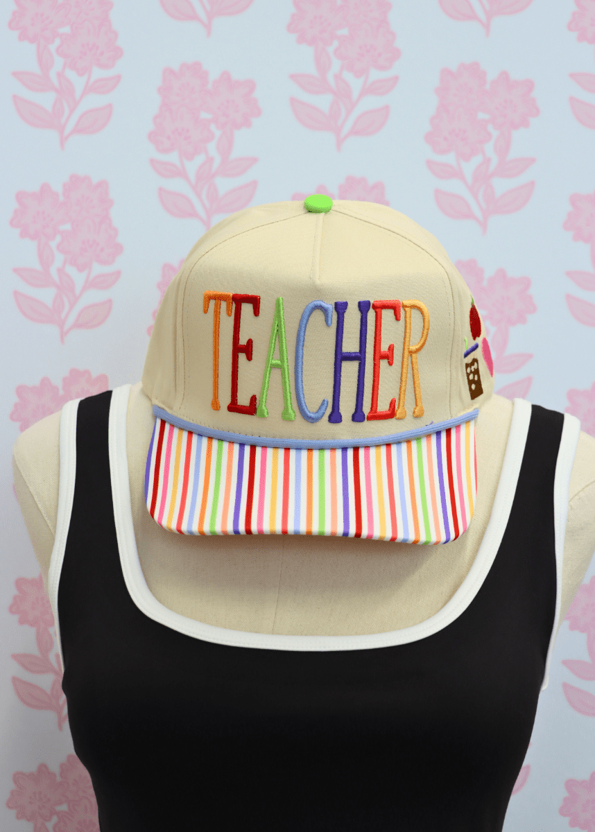 Teacher Hat - Cream/Multi