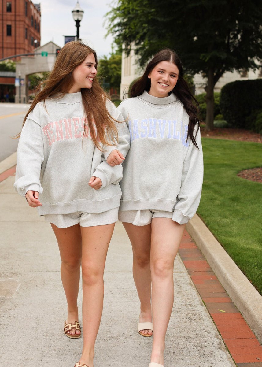 TENNESSEE Mockneck Orange stripe with White Print - MerciGrace BoutiqueSweatshirt