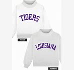 Louisiana & Tigers Reversible Mockneck Sweatshirt - H. Grey/Purple