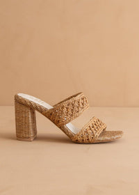 The Barbara Camel | Woven Double Band Heel - MerciGrace BoutiqueShoes