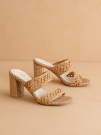 The Barbara Camel | Woven Double Band Heel - MerciGrace BoutiqueShoes