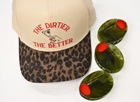 Vintage inspired structured baseball hat with leopard print accent