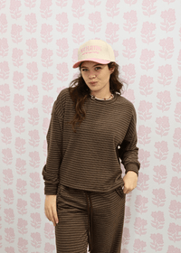 The Driftwood Stripe Lounge Top - MerciGrace BoutiqueTop