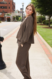 The Driftwood Stripe Lounge Top - MerciGrace BoutiqueTop