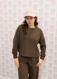 The Driftwood Stripe Lounge Top - MerciGrace BoutiqueTop