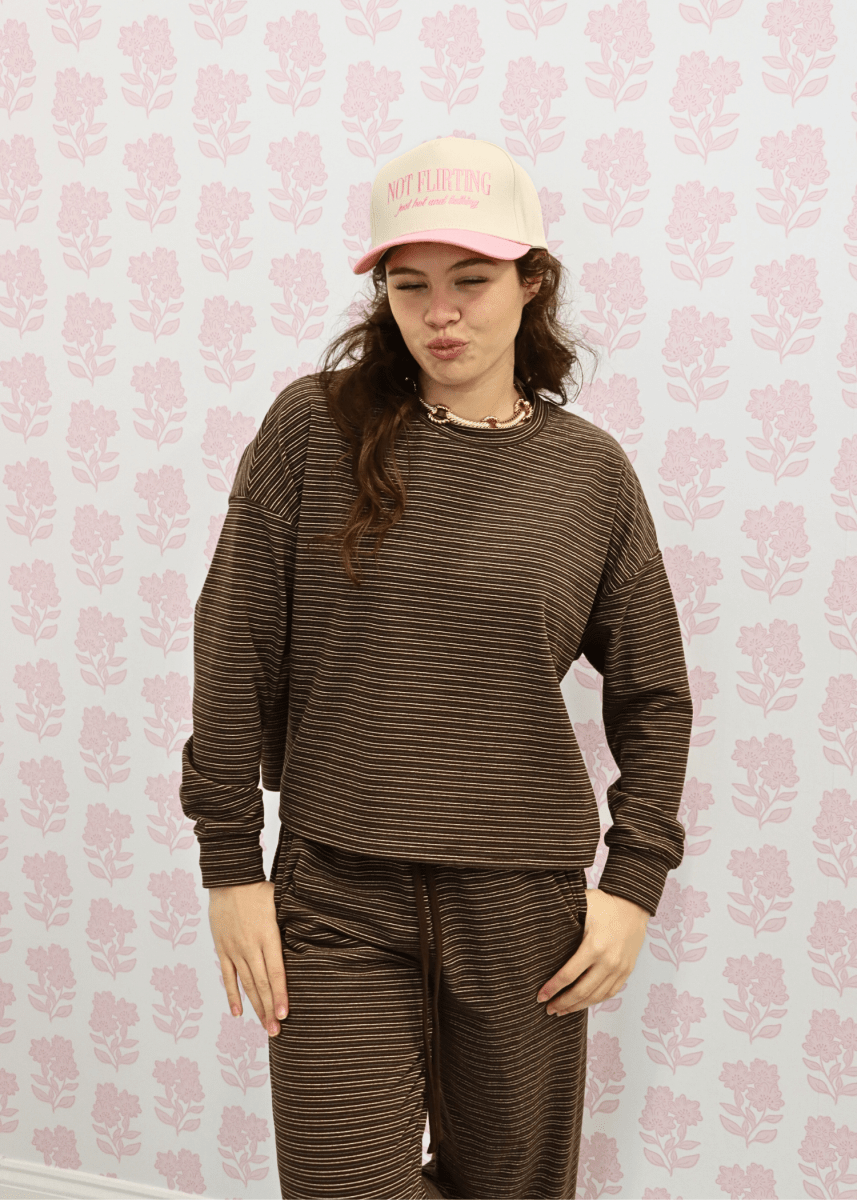 The Driftwood Stripe Lounge Top - MerciGrace BoutiqueTop
