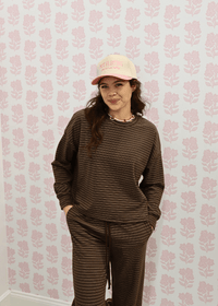 The Driftwood Stripe Lounge Top - MerciGrace BoutiqueTop
