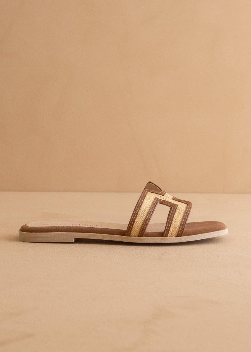 The Ena | H Raffia Slide - MerciGrace BoutiqueShoes