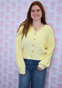 The Everly Fuzzy Button Knit - MerciGrace BoutiqueTop