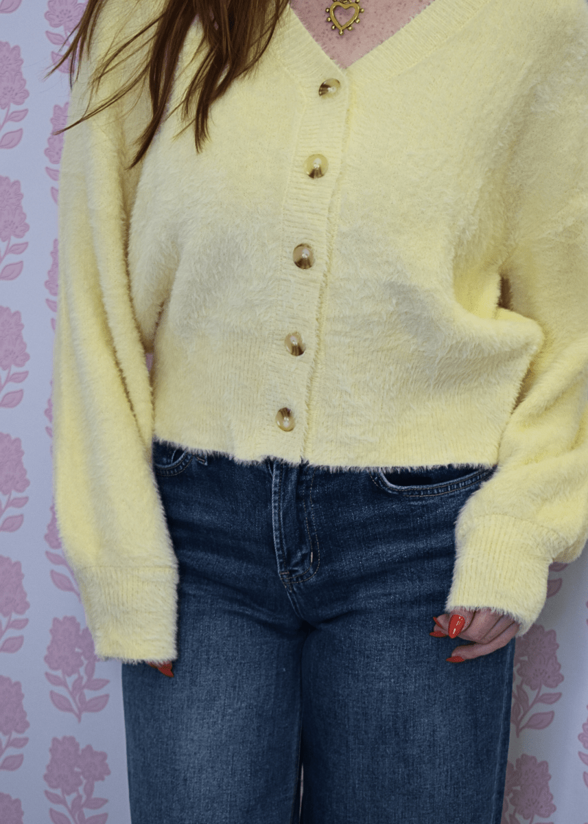 The Everly Fuzzy Button Knit - MerciGrace BoutiqueTop