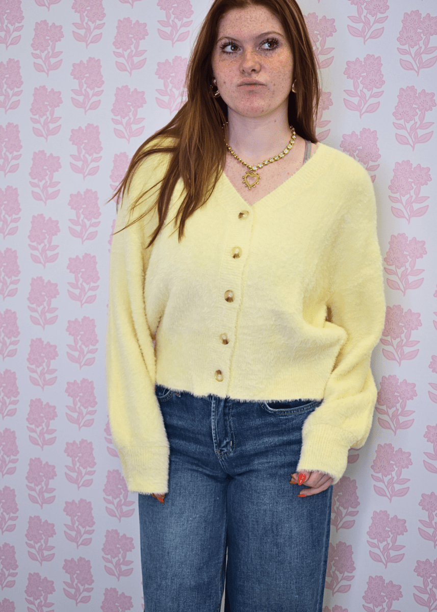 The Everly Fuzzy Button Knit - MerciGrace BoutiqueTop