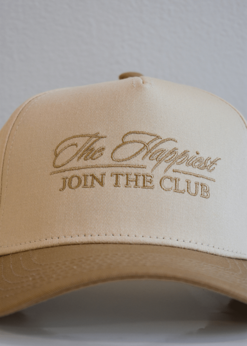 The Happiest Cursive Hat - Tan/Natural - MerciGrace BoutiqueHat