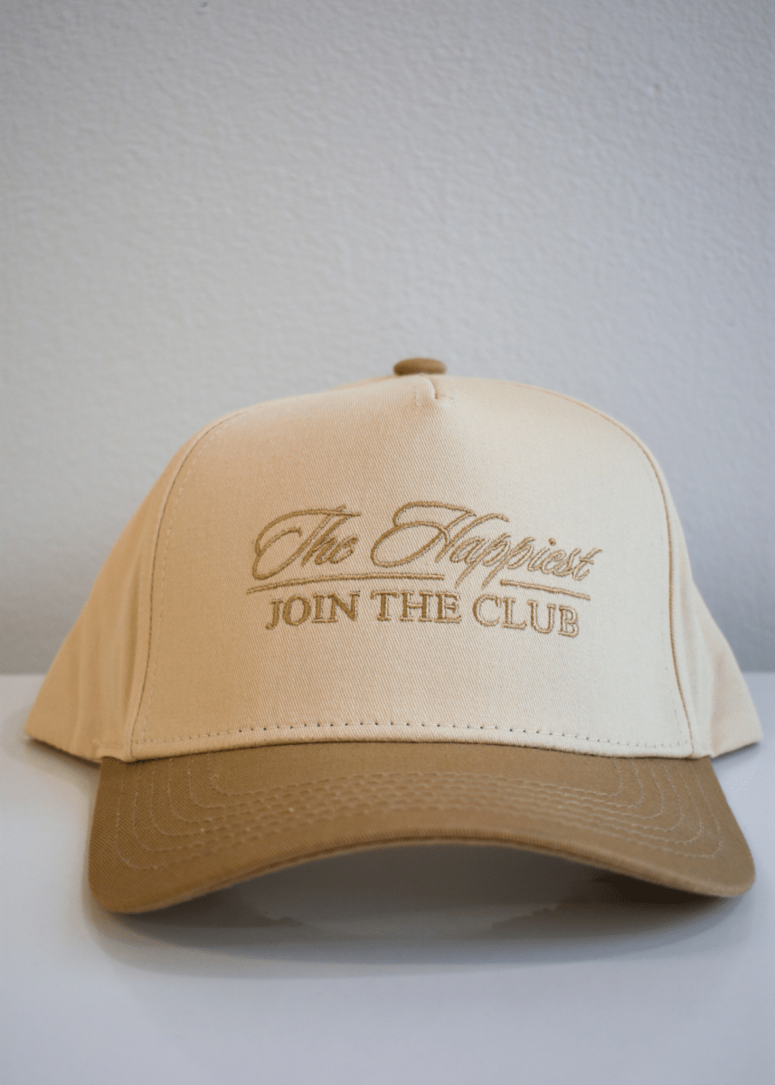 The Happiest Cursive Hat - Tan/Natural - MerciGrace BoutiqueHat