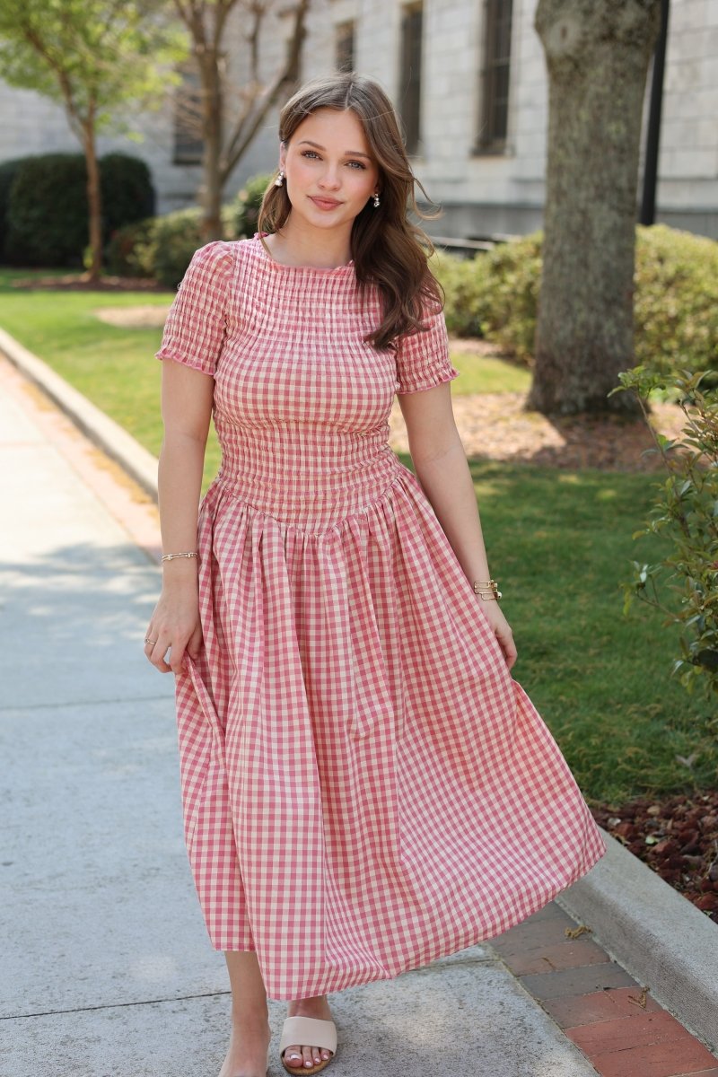 The Sweet Peony Gingham Dress - MerciGrace BoutiqueDress