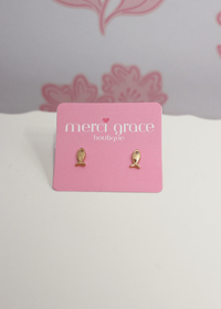 Tiny Fish Brass Studs - Gold - MerciGrace BoutiqueEarrings