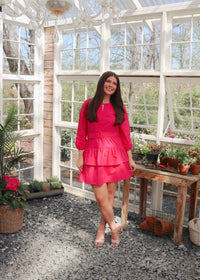 Trina Poplin Mini Dress - Fuchsia - MerciGrace BoutiqueDress