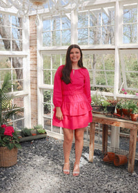 Trina Poplin Mini Dress - Fuchsia - MerciGrace BoutiqueDress