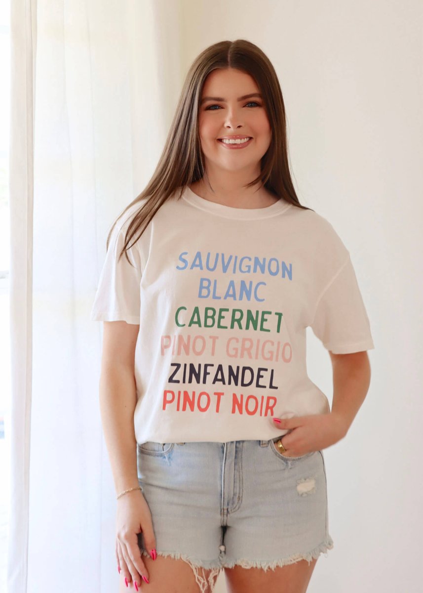 Vino Boyfriend Tee - Sea Salt - MerciGrace BoutiqueTshirt