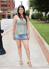 Waves Tube Top - Sage Green - MerciGrace BoutiqueTop