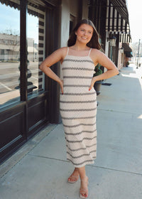 Way Out Maxi Dress - Ivory/Black - MerciGrace BoutiqueDress