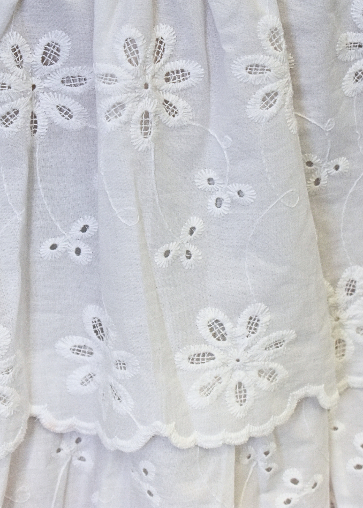 White sleeveless eyelet mini dress styled for brunch outfit