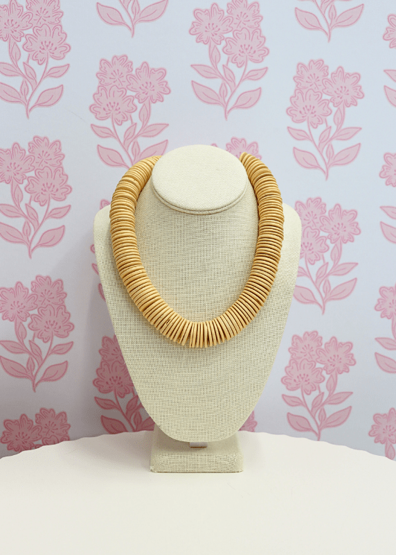 Wood Disk Bead Necklace Sets - Ivory - MerciGrace BoutiqueNecklace