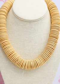 Wood Disk Bead Necklace Sets - Ivory - MerciGrace BoutiqueNecklace