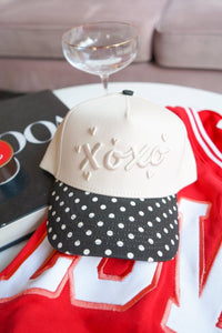 XOXO Black Polka Dot Vintage Trucker Hat - MerciGrace BoutiqueHat