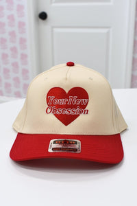 Your New Obsession Structured Baseball Hat - Red/Natural - MerciGrace BoutiqueHat