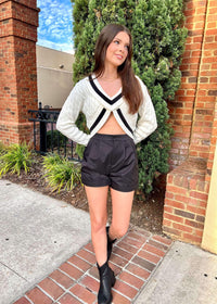 Can't Stop Me Pleated Shorts - Black Shorts MerciGrace Boutique.