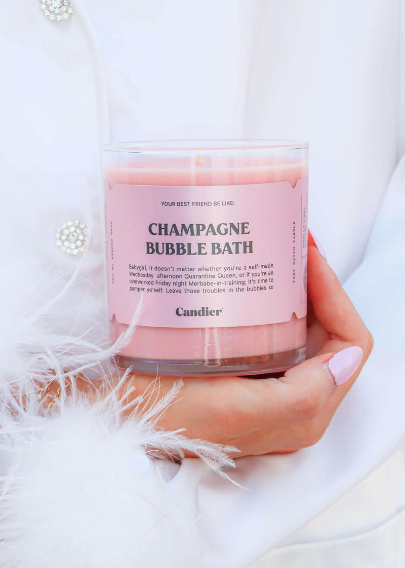 Champagne Bubble Bath Candle Candles MerciGrace Boutique.
