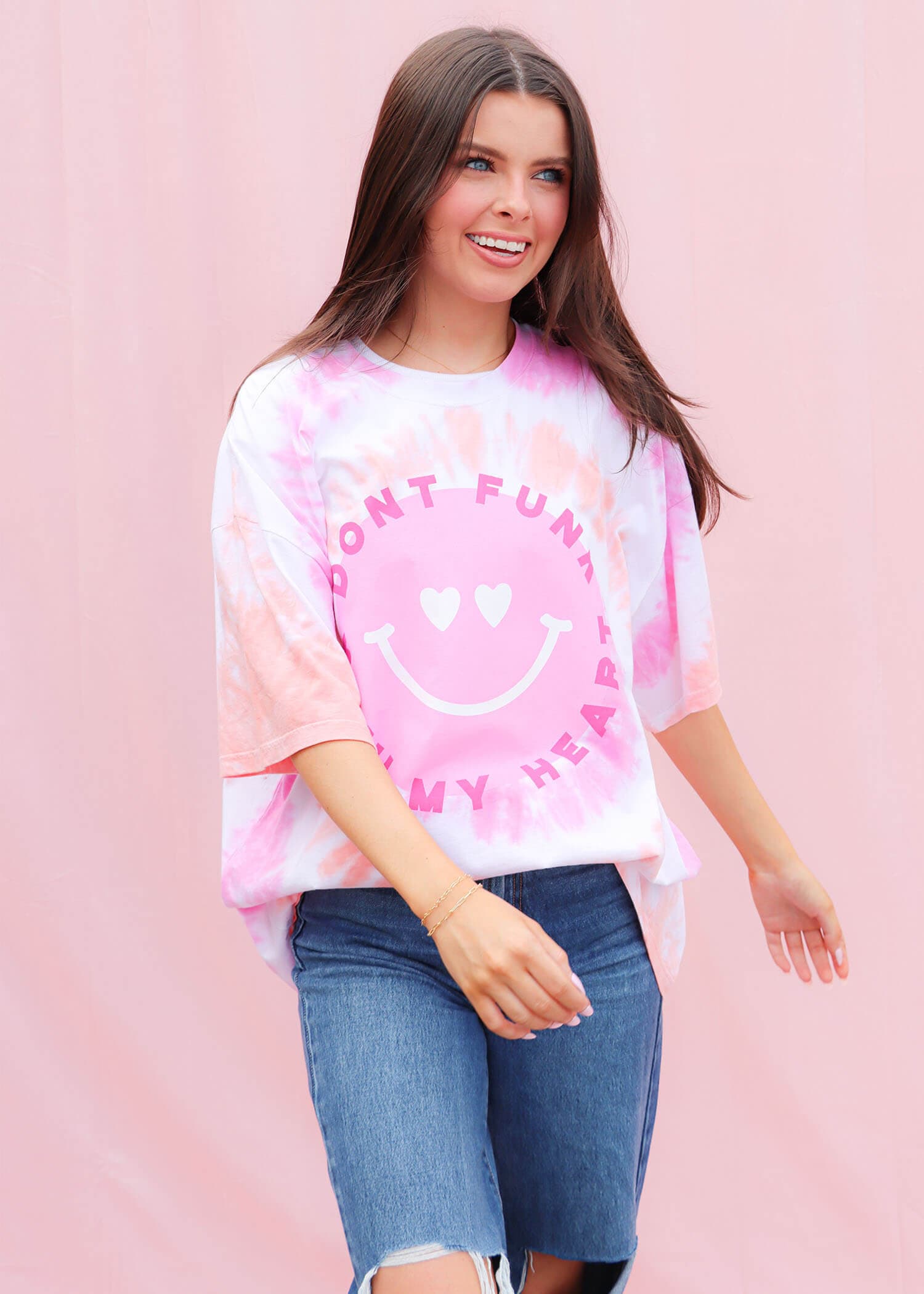 Don't Funk With My Heart T-Shirt - Multi Tops MerciGrace Boutique.