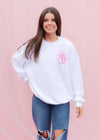 He Loves Me, He Loves Me Not Sweatshirt - White Sweatshirt MerciGrace Boutique.