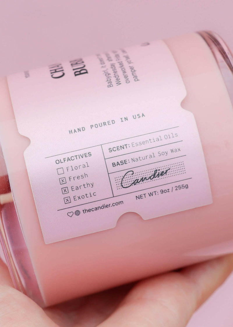Champagne Bubble Bath Candle Candles MerciGrace Boutique.