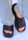 See You Whenever Wedges - Black Shoe MerciGrace Boutique.
